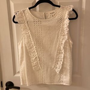 Allison white eyelit sleeveless top. Size S/P